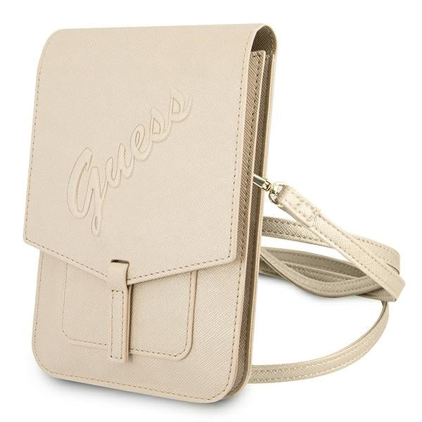 Guess Universal Tasche Tasche für Geldbörse handytasche Gold Saffombo Skript