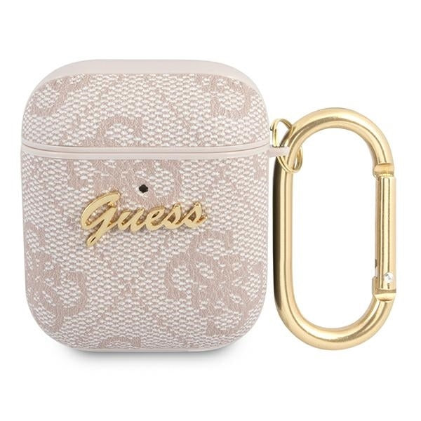Guess Hülle Für AirPods cover /Rosa 4G Script Metal Collection