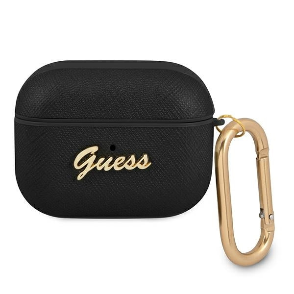 Guess Hülle Für AirPods Pro cover /schwarz Saffiano Script Metal Collection