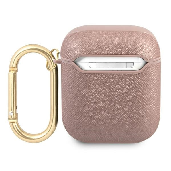 guess-hulle-fur-airpods-cover-rosa-saffiano-script-metal-collection