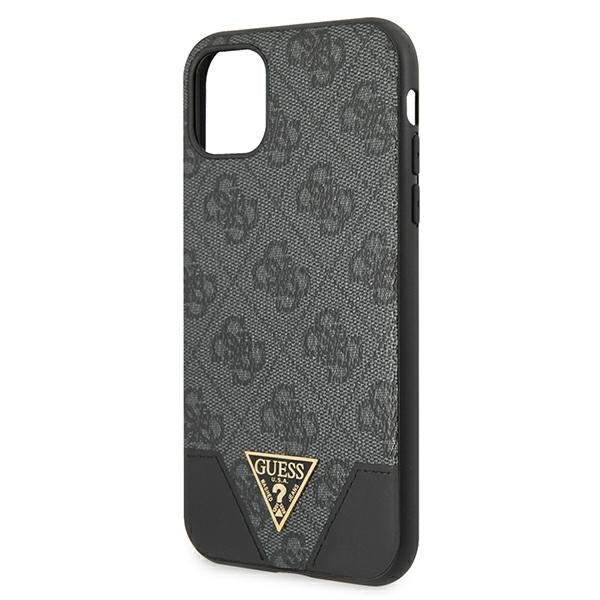 guess-hulle-fur-iphone-11-6-1-xr-grau-hardcase-4g-triangle-collection