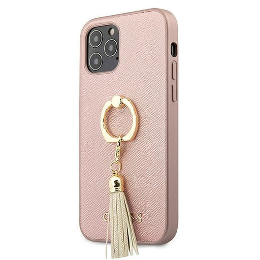 Guess Hülle für GUHCP12LRSSARG iPhone 12 Pro Max 6,7" /Rosa Case Saffiano with ring stand