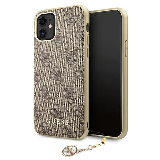 Guess Hülle für iPhone 11 6,1" / Xr braun/ hard Case 4G Charms Collection
