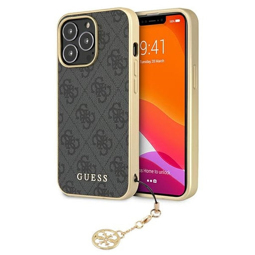 Guess Hülle für iPhone 13 Pro / 13 6,1" /Grau hardCase 4G Charms Collection