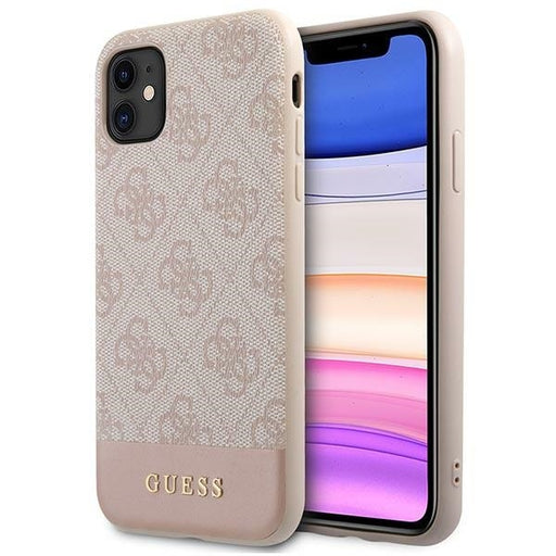 Guess Hülle für iPhone 11 / Xr 6,1" Rosa hard case 4G Stripe Collection