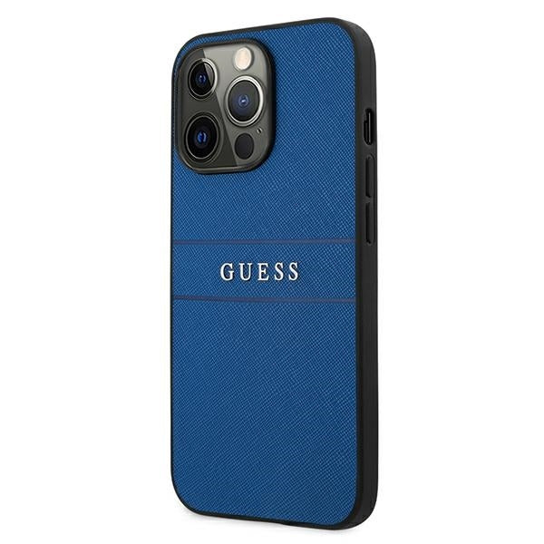 guess-hulle-fur-iphone-13-pro-13-6-1-blau-saffiano-strap