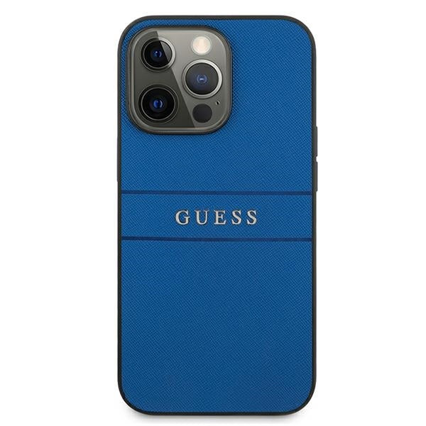 guess-hulle-fur-iphone-13-pro-13-6-1-blau-saffiano-strap