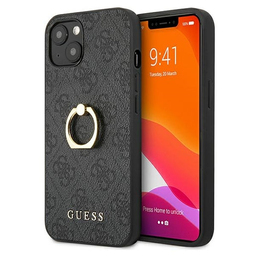Guess Hülle für iPhone 13 mini 5,4" /Grau hardCase 4G with ring stand