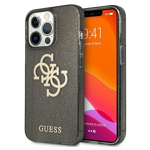 Guess Hülle für iPhone 13 Pro / 13 6,1" /schwarz hard Case Glitter 4G Big Logo
