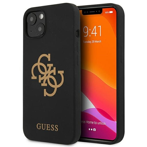 Guess Hülle für iPhone 13 6,1" /Schwarz hard Case Silikon 4G Logo