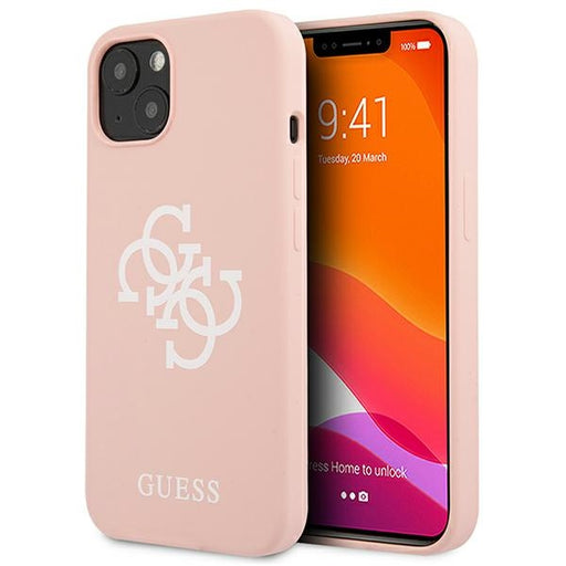Guess Hülle für iPhone 13 mini 5,4" /Rosa hard Case Silikon 4G Logo