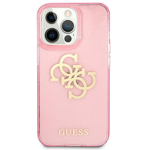 guess-hulle-fur-iphone-13-pro-13-6-1-rosa-hard-case-glitter-4g-big-logo