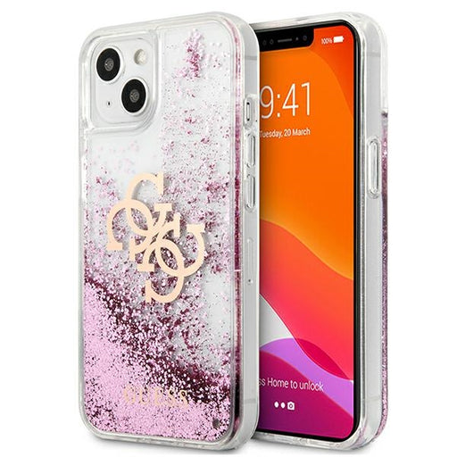 Guess Hülle für iPhone 13 mini 5,4" /Rosa hardCase 4G Big Liquid Glitter