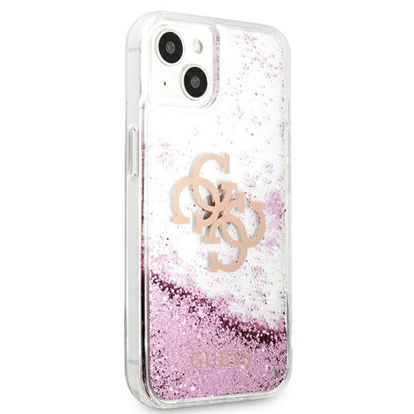 guess-hulle-fur-iphone-13-mini-5-4-rosa-hardcase-4g-big-liquid-glitter