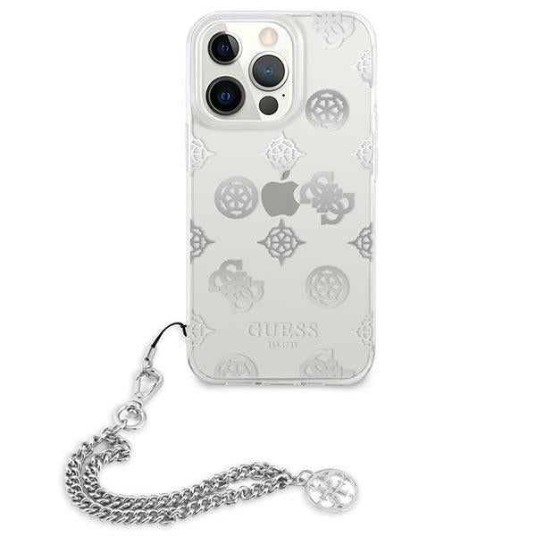 guess-hulle-fur-iphone-13-pro-13-6-1-silber-case-peony-chain-collection