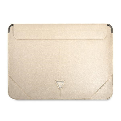 Guess Sleeve Tasche 13/14" /beige Saffiano Triangle Logo