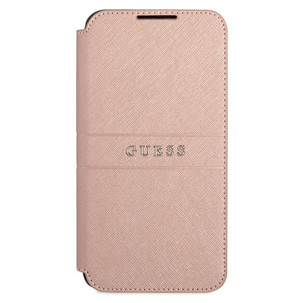guess-hulle-fur-samsung-s22-s906-rosa-book-saffiano-stripes