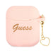 Guess AirPods 1/2 Hülle rosa Silikon Charm Heart Collection