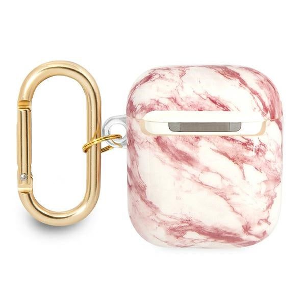 Guess Hülle Für AirPods cover /Rosa Marble Strap Collection