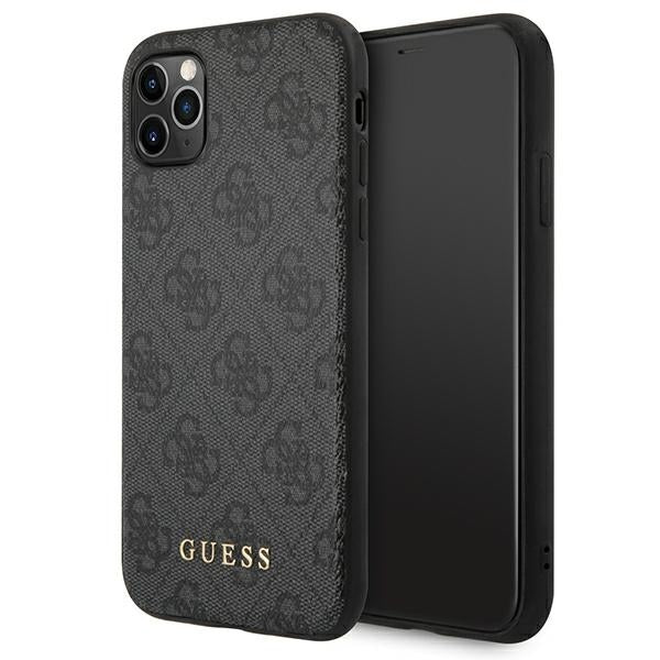 Guess Hülle für iPhone 11 Pro Max 6,5" /Grau hard Case 4G Metal Gold Logo