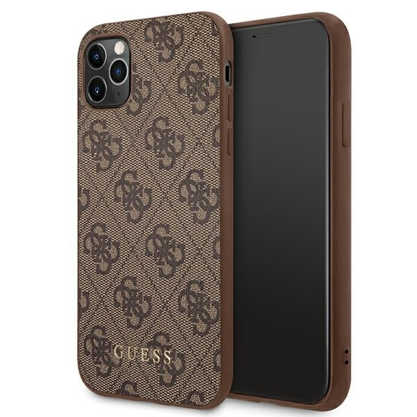 Guess Hülle für iPhone 11 Pro Max 6,5" /braun hard Case 4G Metal Gold Logo