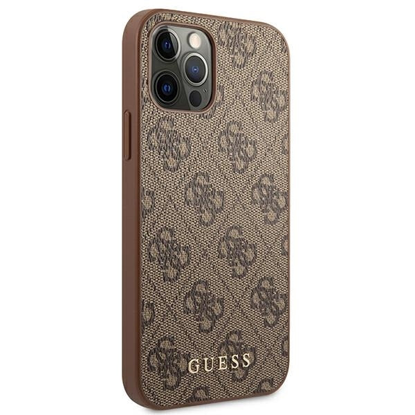 guess-hulle-fur-iphone-12-12-pro-6-1-braun-hard-case-4g-metal-gold-logo