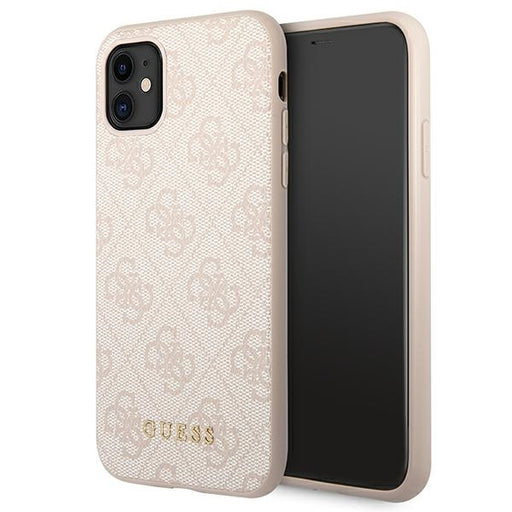 Guess Hülle für iPhone 11 6,1" /Rosa hard Case 4G Metal Gold Logo
