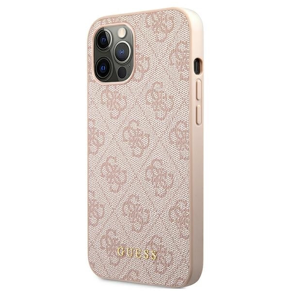 Guess Hülle für iPhone 12 Pro Max 6,7" /Rosa hard Case 4G Metal Gold Logo