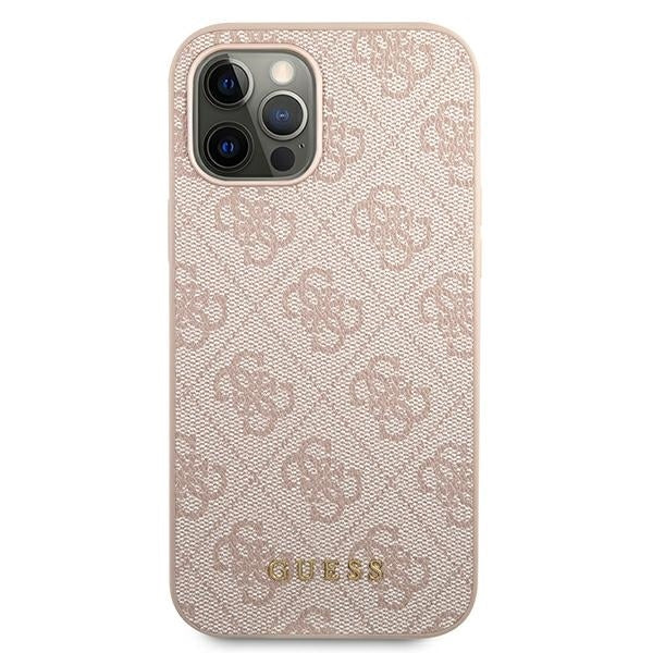 Guess Hülle für iPhone 12 Pro Max 6,7" /Rosa hard Case 4G Metal Gold Logo