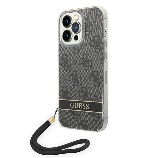 Guess Hülle für iPhone 14 Pro Max 6,7" /Schwarz hardCase 4G Print Strap