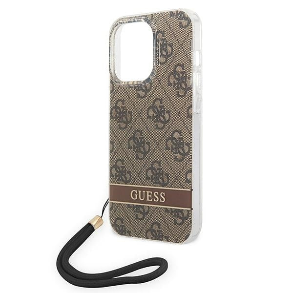 guess-hulle-fur-iphone-14-pro-6-1-braun-hardcase-4g-print-strap