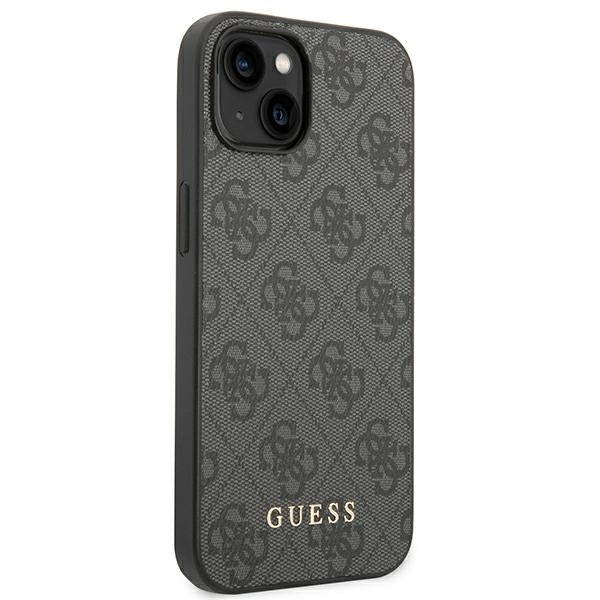 guess-hulle-fur-iphone-14-6-1-grau-hard-case-4g-metal-gold-logo