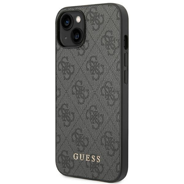 Guess Hülle für iPhone 14 Plus 6,7" /Grau hard Case 4G Metal Gold Logo