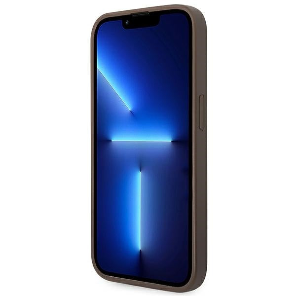Guess Hülle für iPhone 14 Pro Max 6,7" /braun hard Case 4G Metal Gold Logo