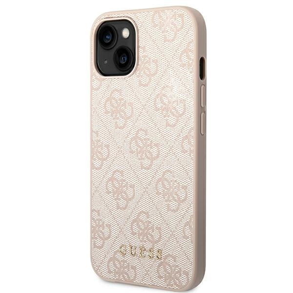 Guess Hülle für iPhone 14 Plus 6,7" /Rosa hard Case 4G Metal Gold Logo