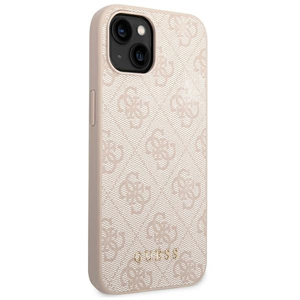 Guess Hülle für iPhone 14 Plus 6,7" /Rosa hard Case 4G Metal Gold Logo