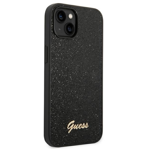 guess-hulle-fur-iphone-14-6-1-schwarz-hard-case-glitter-script