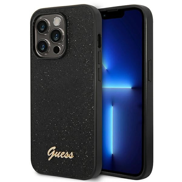 Guess Hülle für iPhone 14 Pro Max 6,7" /Schwarz hard Case Glitter Script