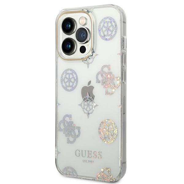 guess-hulle-fur-iphone-14-pro-6-1-transparent-hard-case-peony-glitter