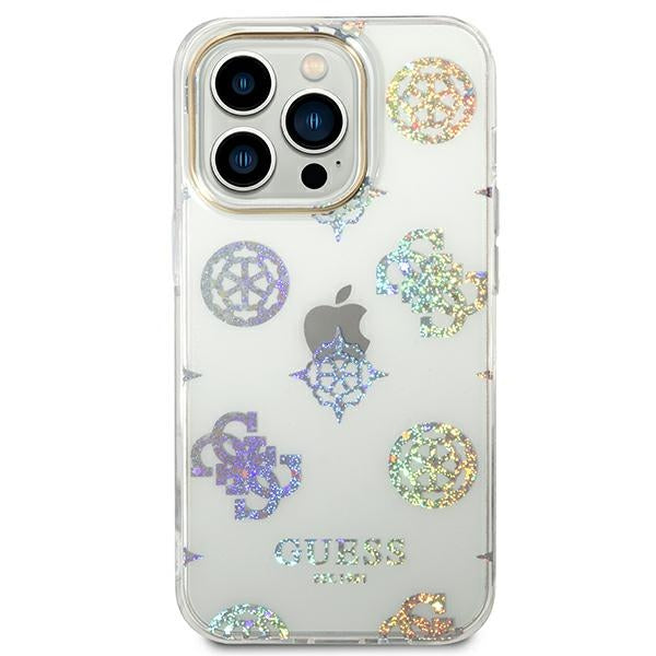 guess-hulle-fur-iphone-14-pro-6-1-transparent-hard-case-peony-glitter