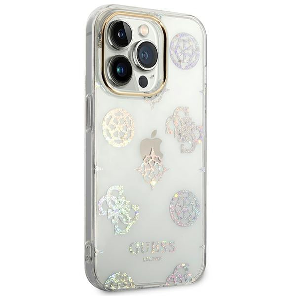 guess-hulle-fur-iphone-14-pro-6-1-transparent-hard-case-peony-glitter