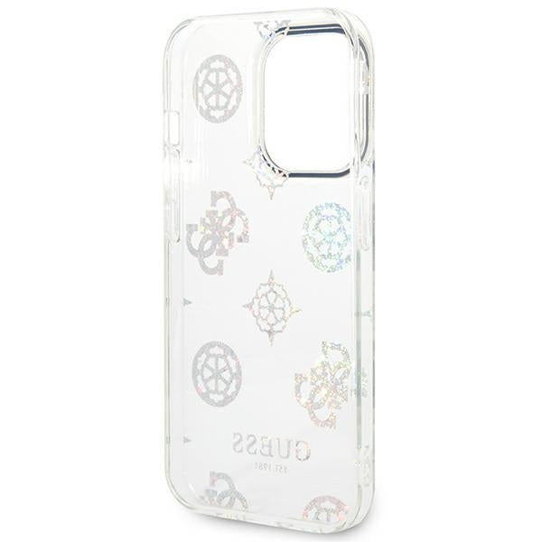 guess-hulle-fur-iphone-14-pro-6-1-transparent-hard-case-peony-glitter