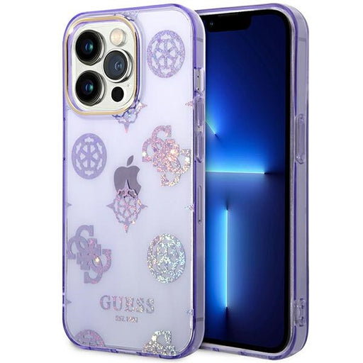 Guess Hülle für iPhone 14 Pro 6,1" /lilac hard Case Peony Glitter