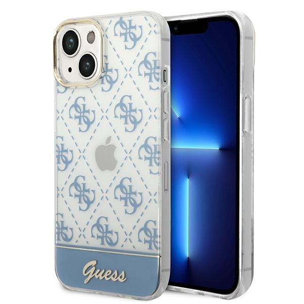 Guess Hülle für iPhone 14 6,1" /blau hardCase 4G Pattern Script