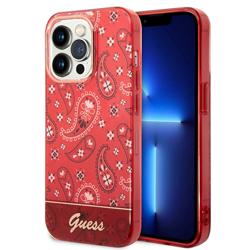Guess Hülle für iPhone 14 Pro Max 6,7" /Rot hardCase Bandana Paisley