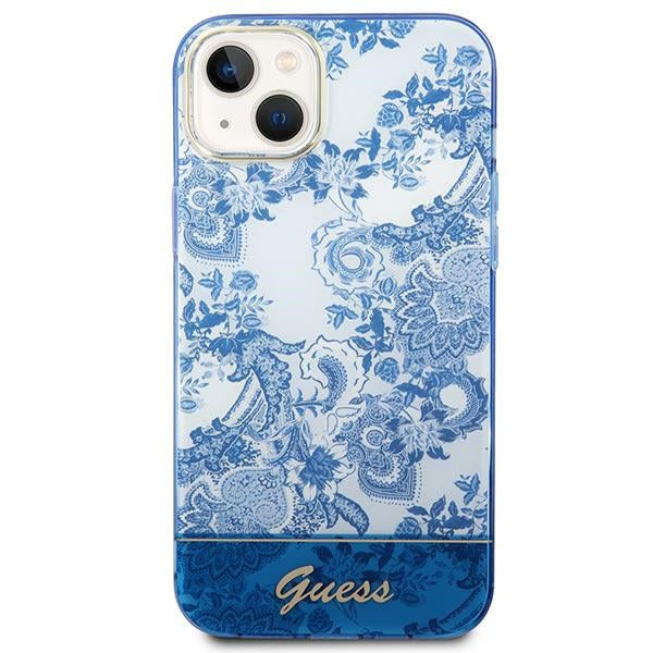 guess-hulle-fur-iphone-14-6-1-blau-hardcase-porcelain-collection