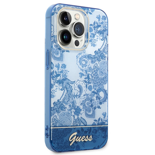 guess-hulle-fur-iphone-14-pro-6-1-blau-hardcase-porcelain-collection