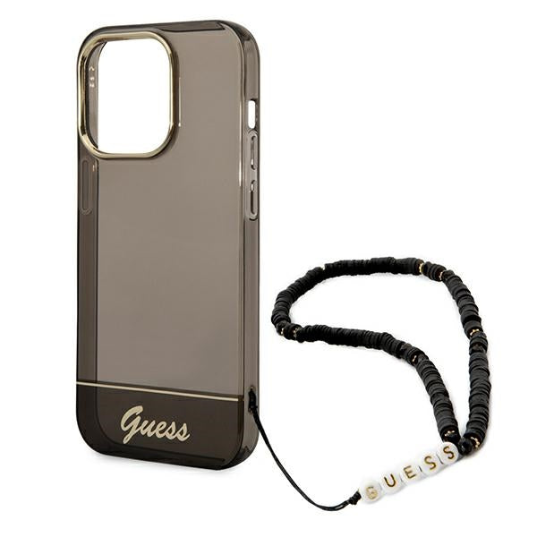 guess-hulle-fur-iphone-14-pro-6-1-schwarz-hardcase-translucent-pearl-strap