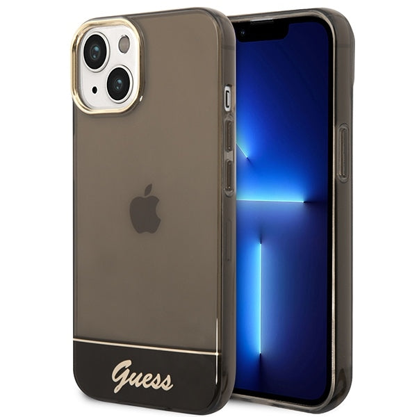 Guess Hülle für iPhone 14 Plus 6,7" /Schwarz hardCase Translucent