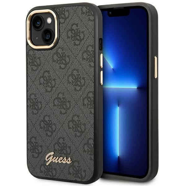 Guess Hülle für iPhone 14 Plus 6,7" /schwarz hard Case 4G Vintage Gold Logo